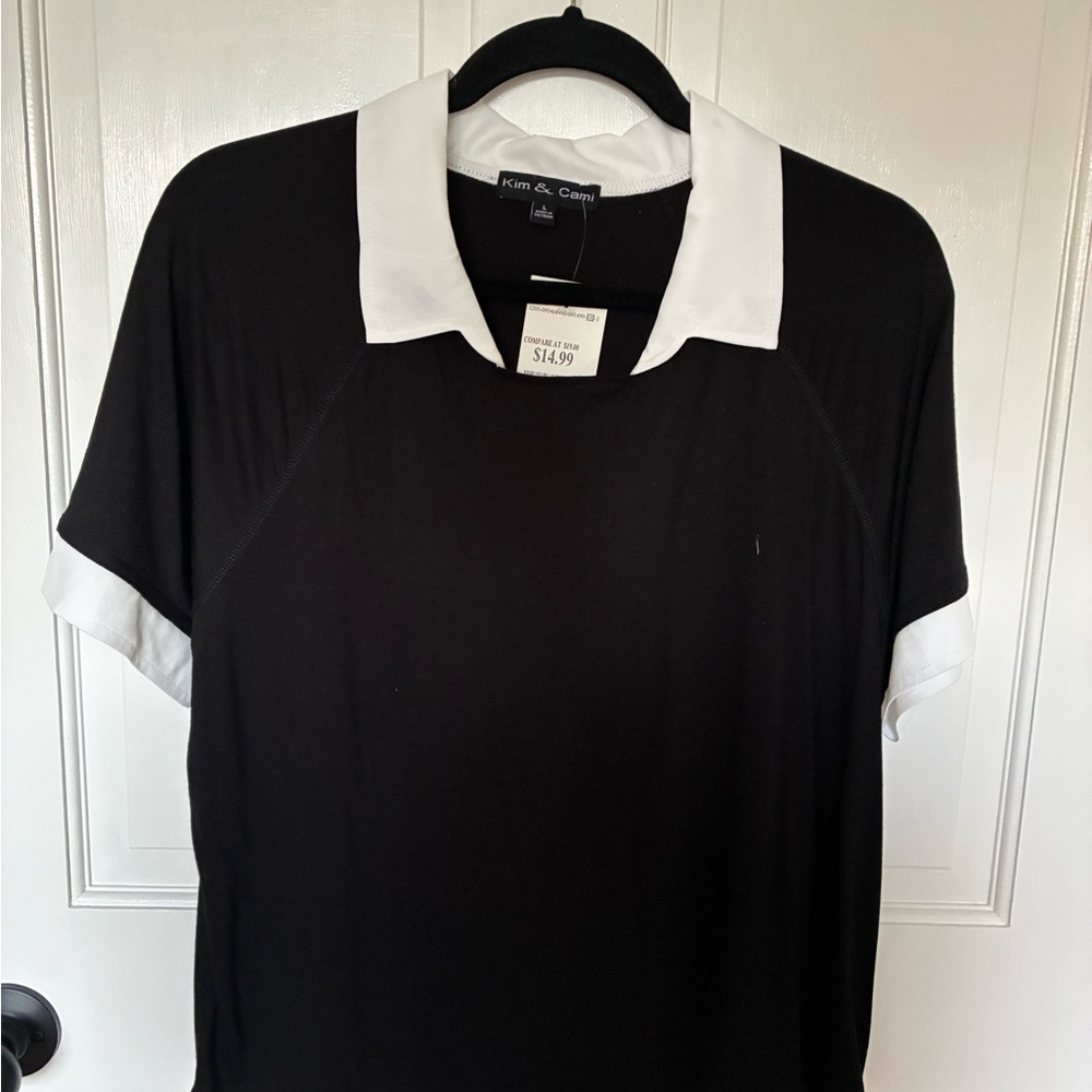 Kim & Cami Black and White Top